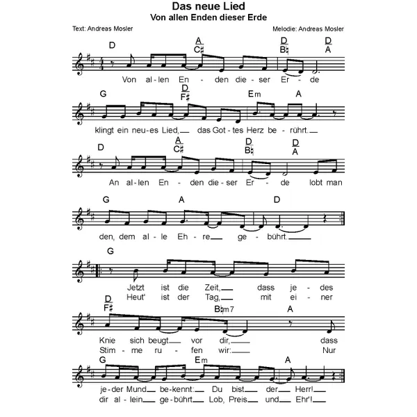 Produktbild des Artikels Das neue Lied (Noten - Download)