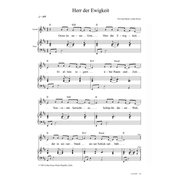 Produktbild des Artikels Herr der Ewigkeit (Noten - Download)