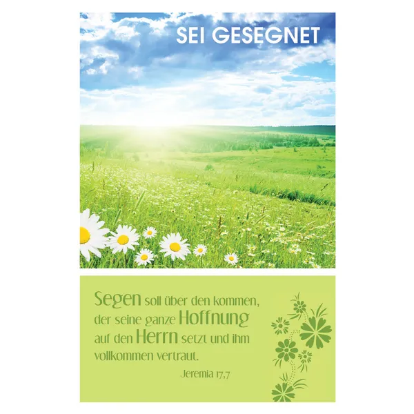 Produktbild des Artikels Faltkarte "Sei gesegnet" Wiese - 5 Stück (Schreibwaren)