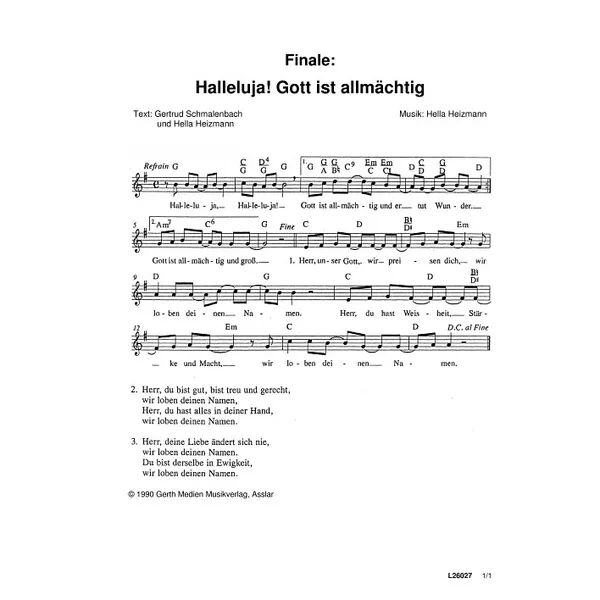 Produktbild des Artikels Halleluja! Gott ist allmächtig (Noten - Download)