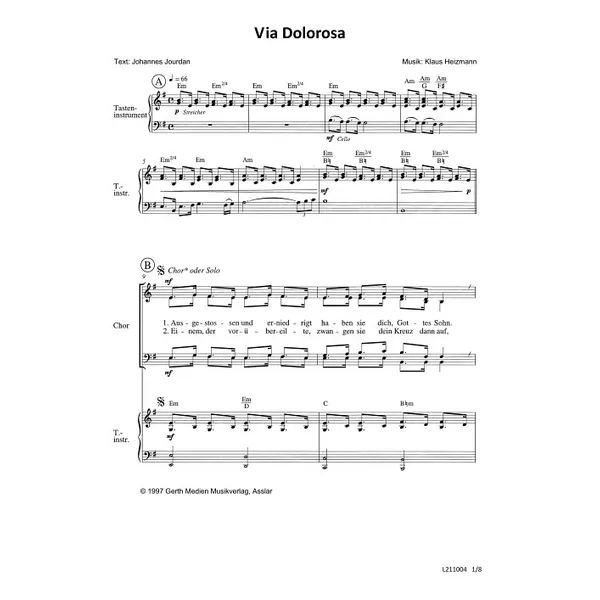 Produktbild des Artikels Via Dolorosa (Noten - Download)