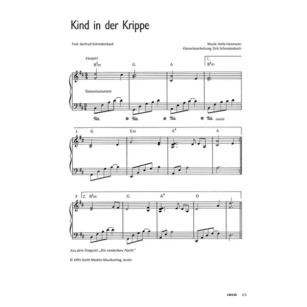 Produktbild des Artikels Kind in der Krippe (Noten - Download)