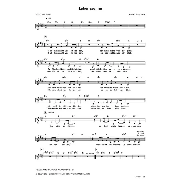 Produktbild des Artikels Lebenssonne (Noten - Download)