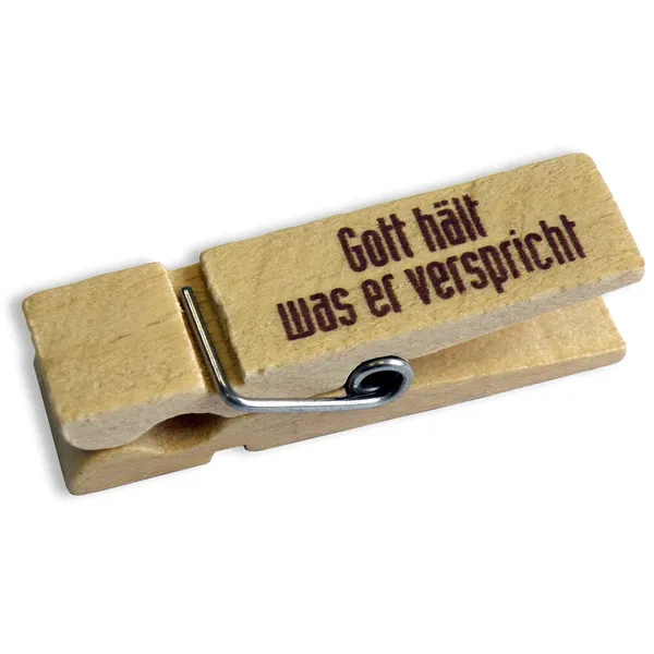 Produktbild des Artikels Holzklammer "Gott hält was er verspricht" ()