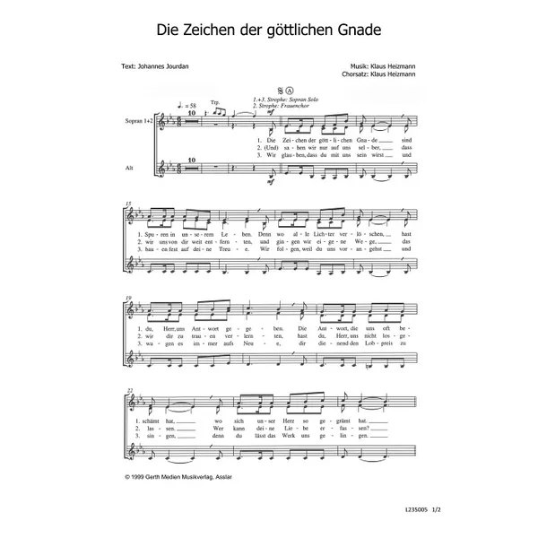 Produktbild des Artikels Die Zeichen der göttlichen Gnade (Noten - Download)