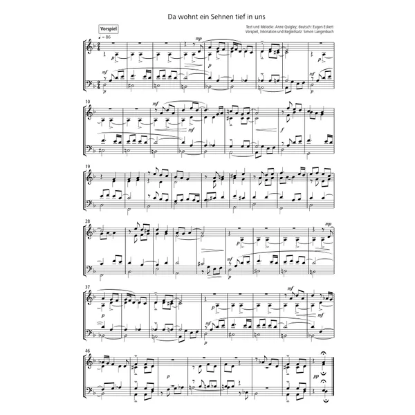 Produktbild des Artikels Da wohnt ein Sehnen tief in uns (Noten - Download)