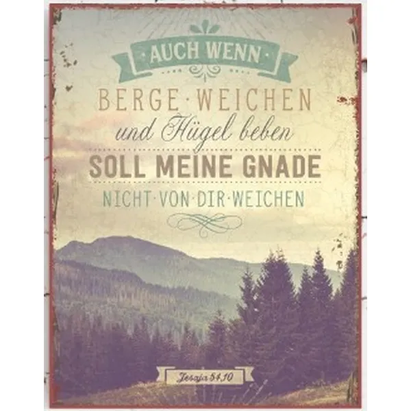 Produktbild des Artikels Metallschild groß - Berge und Hügel ()