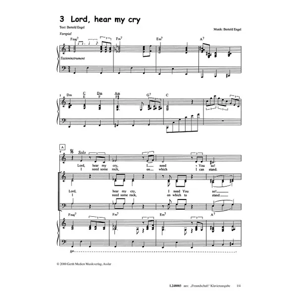 Produktbild des Artikels Lord, Hear My Cry (Noten - Download)
