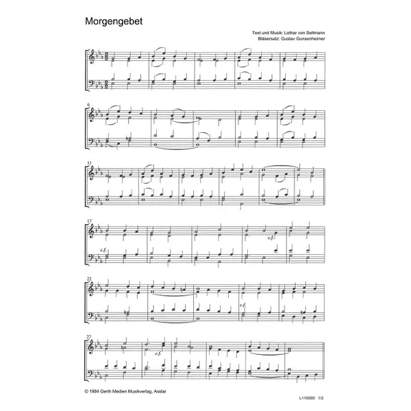 Produktbild des Artikels Morgengebet (Noten - Download)