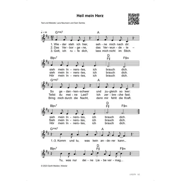 Produktbild des Artikels Heil mein Herz (Noten - Download)