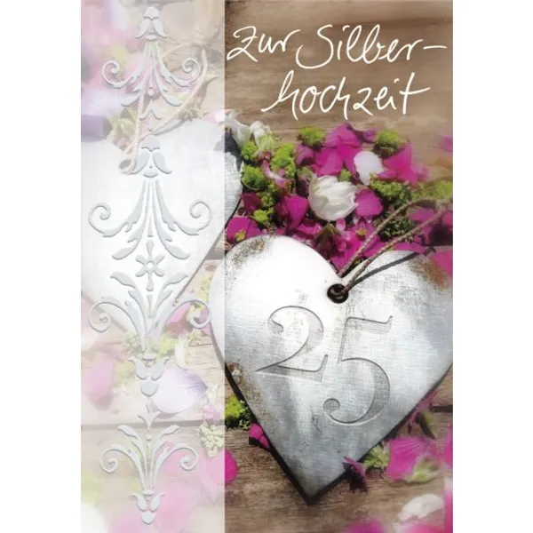 Produktbild des Artikels Faltkarte "Zur Silberhochzeit" (Schreibwaren)