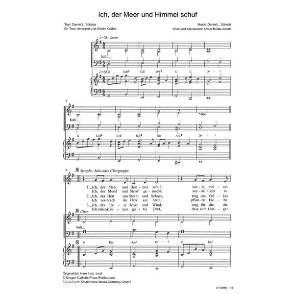 Produktbild des Artikels Ich, der Meer und Himmel schuf (Noten - Download)