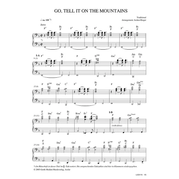Produktbild des Artikels Go Tell It On The Mountain (Noten - Download)