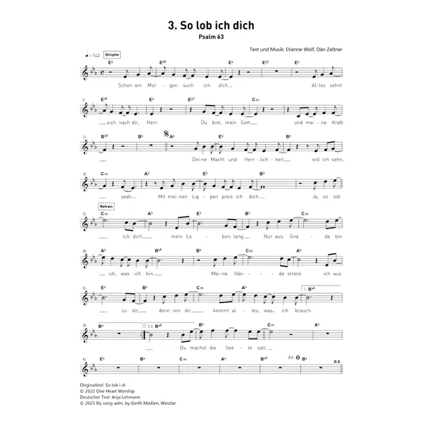 Produktbild des Artikels So lob ich dich (Noten - Download)