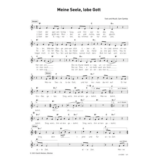 Produktbild des Artikels Meine Seele, lobe Gott (Noten - Download)