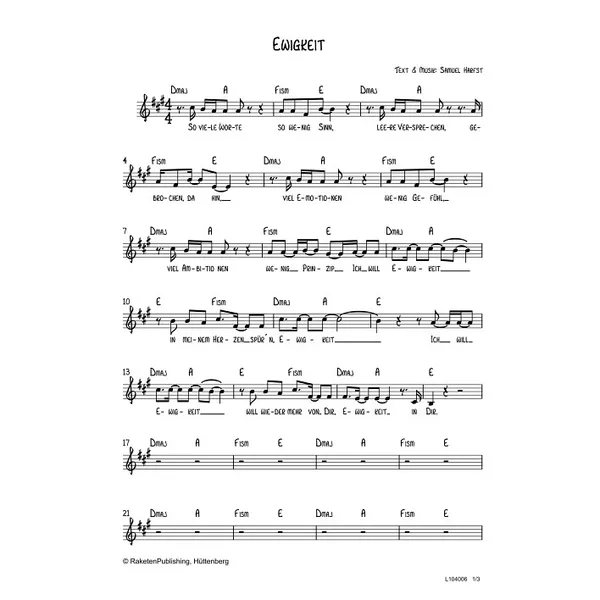 Produktbild des Artikels Ewigkeit (Noten - Download)