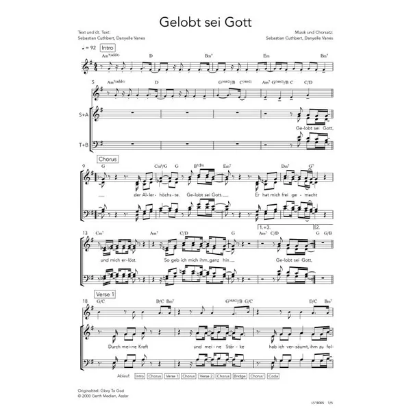 Produktbild des Artikels Gelobt sei Gott (Noten - Download)