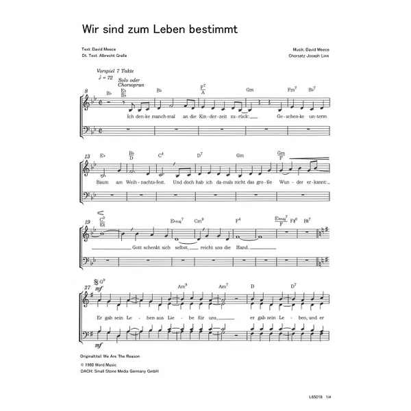 Produktbild des Artikels Wir sind zum Leben bestimmt (Noten - Download)