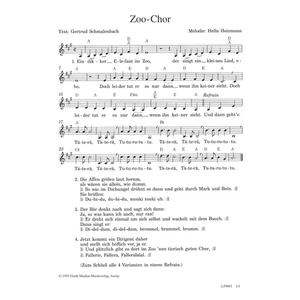 Produktbild des Artikels Zoo-Chor (Noten - Download)