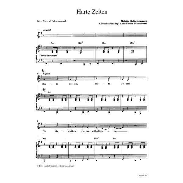 Produktbild des Artikels Harte Zeiten (Noten - Download)