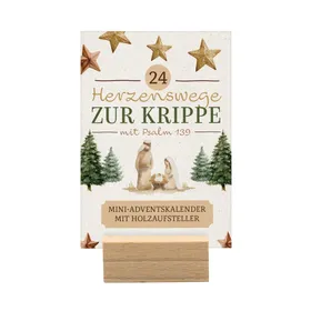 Produktbild des Artikels 24 Herzenswege zur Krippe mit Psalm 139 - Adventskalender (Kalender)