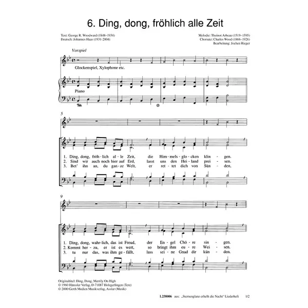 Produktbild des Artikels Ding, dong, fröhlich alle Zeit (Noten - Download)