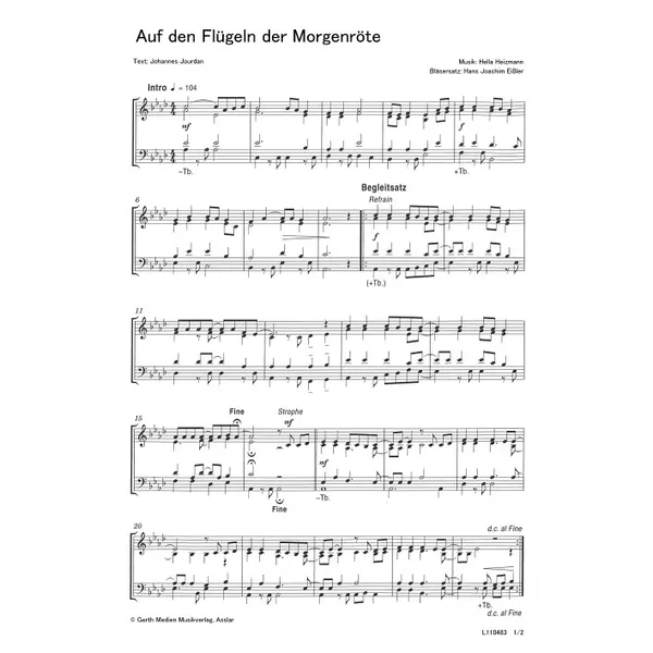 Produktbild des Artikels Auf den Flügeln der Morgenröte (Noten - Download)