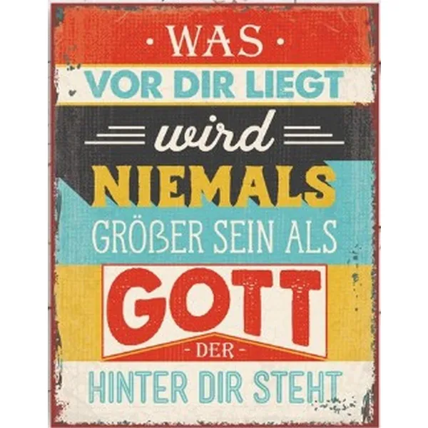 Produktbild des Artikels Metallschild groß - Was vor dir liegt ()