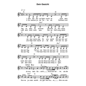 Produktbild des Artikels Dein Gesicht (Noten - Download)