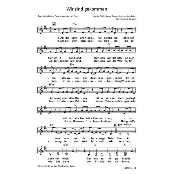 Produktbild des Artikels Wir sind gekommen (Noten - Download)