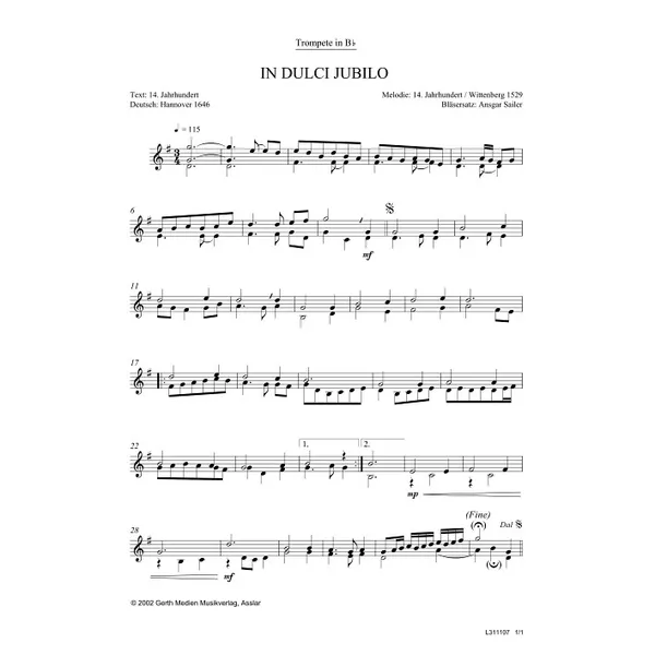 Produktbild des Artikels In dulci jubilo (Noten - Download)