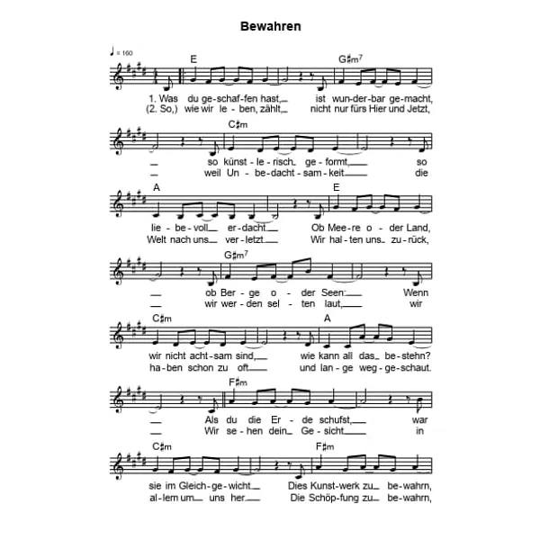 Produktbild des Artikels Bewahren (Noten - Download)