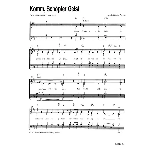 Produktbild des Artikels Komm, Schöpfer Geist (Noten - Download)