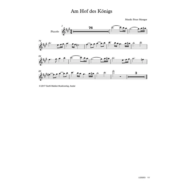 Produktbild des Artikels Am Hof des Königs (Flöte) (Noten - Download)