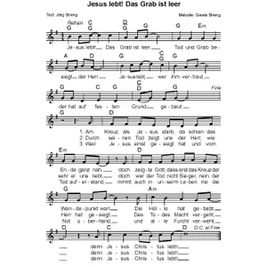 Produktbild des Artikels Jesus lebt das Grab ist leer (Noten - Download)