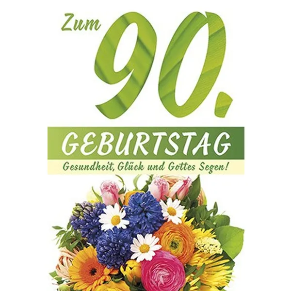 Produktbild des Artikels Faltkarte: Zum 90. Geburtstag (Schreibwaren)