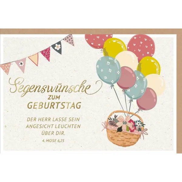 Produktbild des Artikels Faltkarte "Segenswünsche zum Geburtstag/Luftballons" (Schreibwaren)