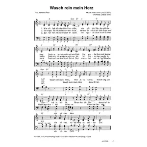 Produktbild des Artikels Wasch rein mein Herz (Noten - Download)