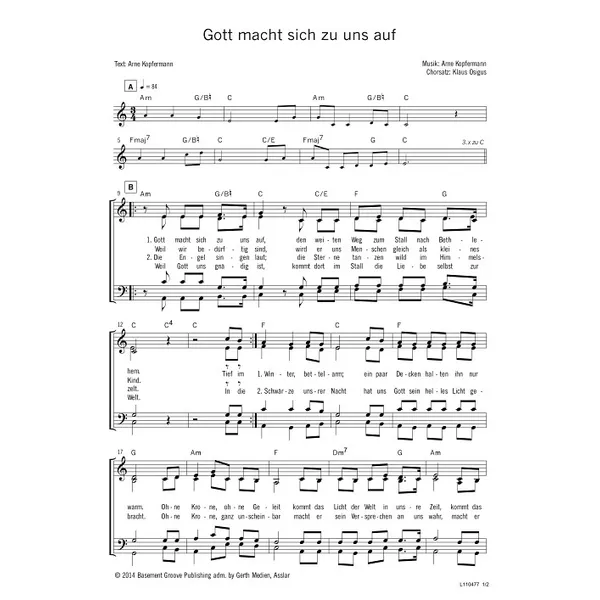 Produktbild des Artikels Gott macht sich zu uns auf (Noten - Download)