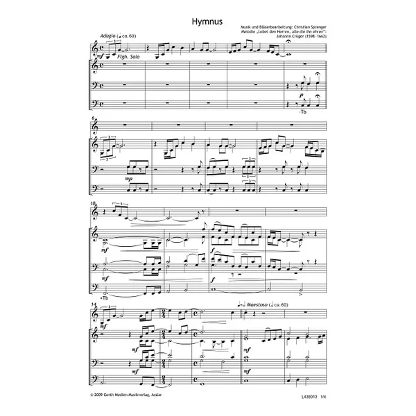 Produktbild des Artikels Hymnus (Noten - Download)