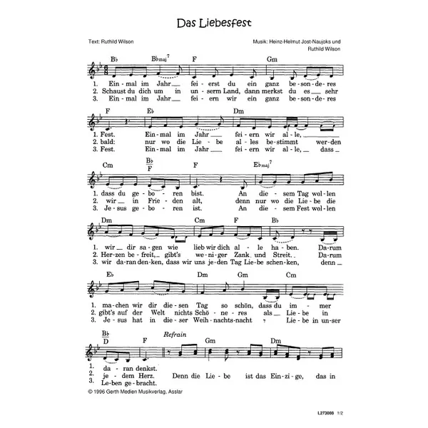 Produktbild des Artikels Das Liebesfest (Noten - Download)