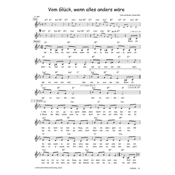 Produktbild des Artikels Vom Glück, wenn alles anders wäre (Noten - Download)