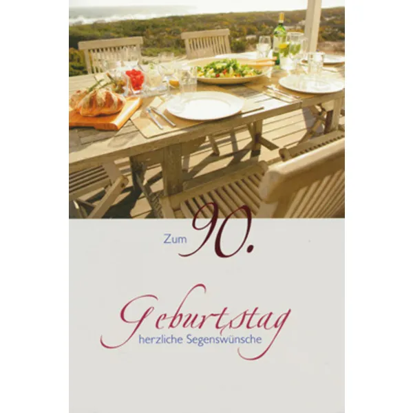 Produktbild des Artikels Faltkarten 90. Geburtstag - 5 Stück (Schreibwaren)