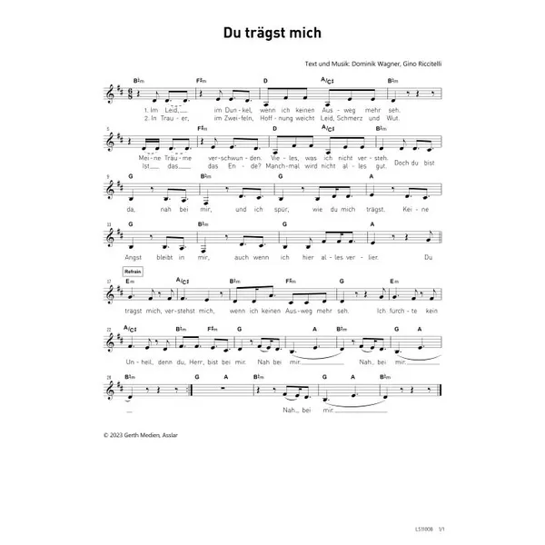 Produktbild des Artikels Du trägst mich (Noten - Download)