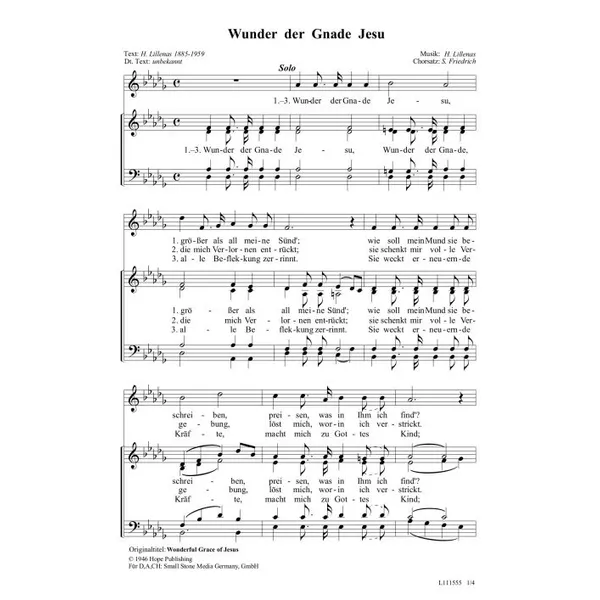Produktbild des Artikels Wunder der Gnade Jesu (Noten - Download)