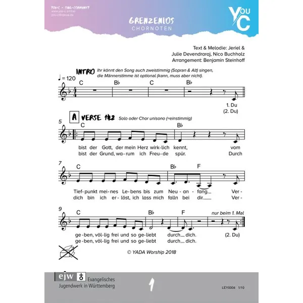 Produktbild des Artikels Grenzenlos (Noten - Download)