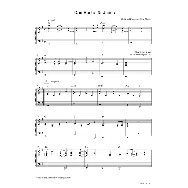 Produktbild des Artikels Das Beste für Jesus (Noten - Download)