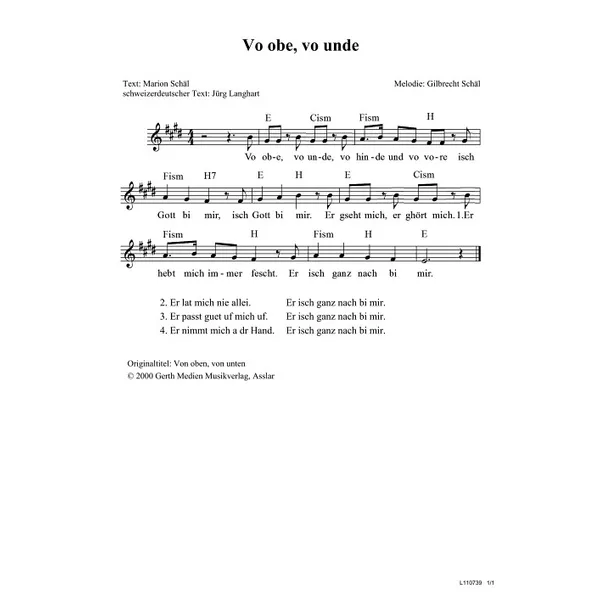 Produktbild des Artikels Vo obe, vo unde (Noten - Download)