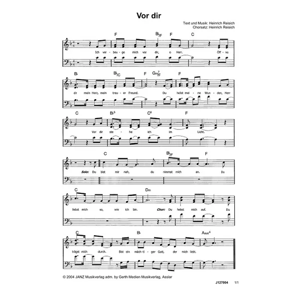 Produktbild des Artikels Vor dir (Noten - Download)