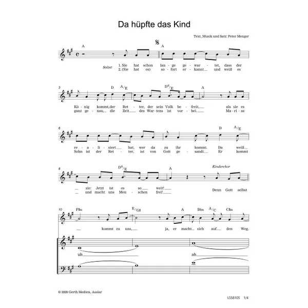 Produktbild des Artikels Da hüpfte das Kind (Noten - Download)